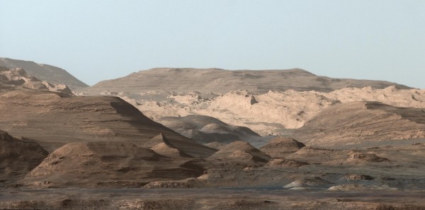 The foothills of Mount Sharp, the central within the Gale Crater on Mars. Image via NASA/JPL-Caltech/MSSS.